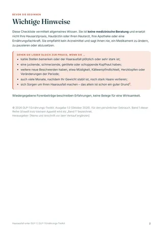 Haarausfall unter GLP-1 — 2